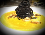 Linguine al nero con serze